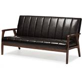 Nikko Sofa in Brown Leatherette